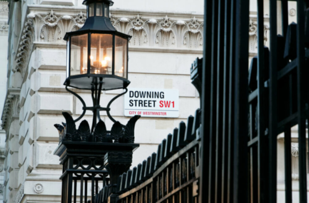 Street sign of Downing Street in London