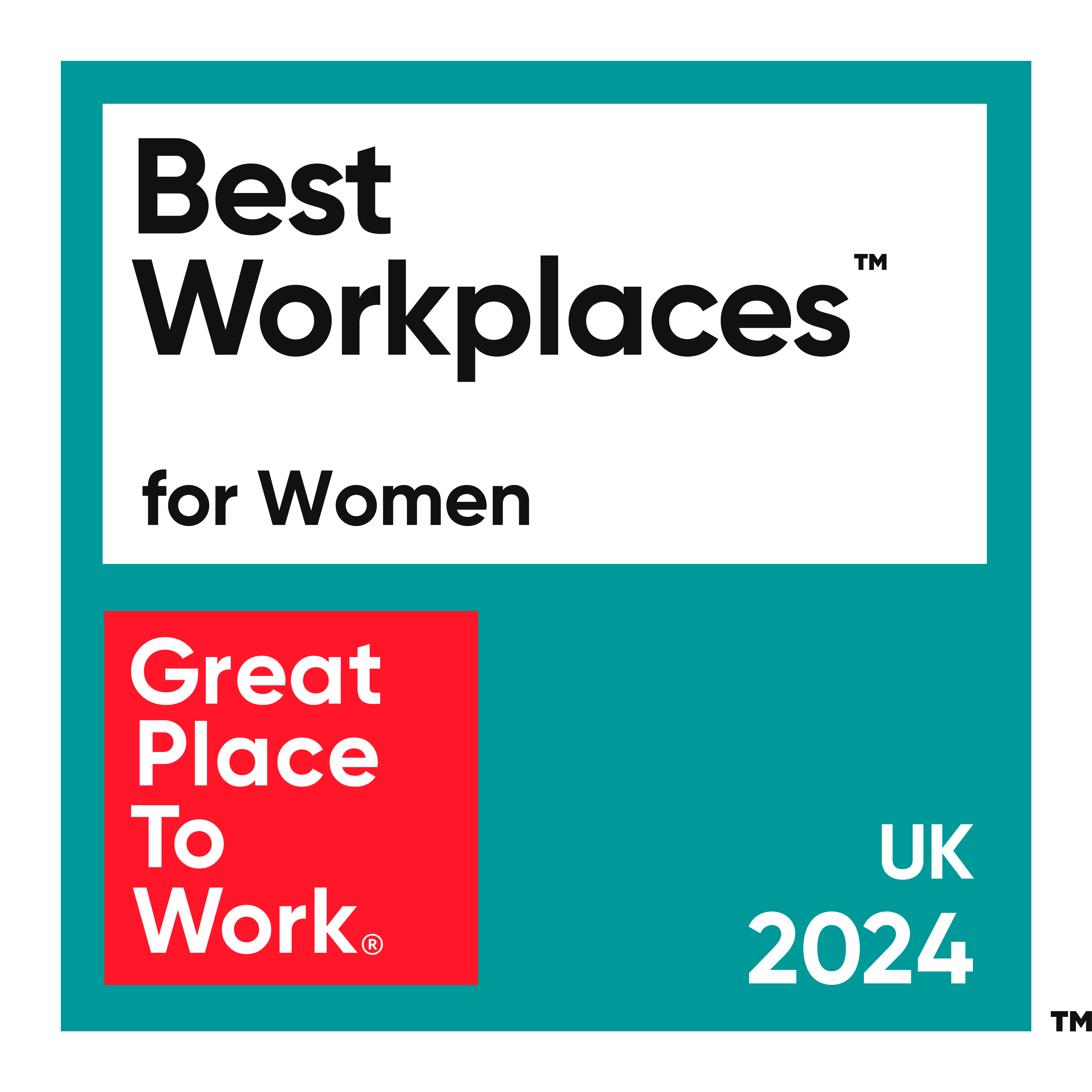 Best Workplaces for Women, Great Place to Work UK 2024 Badge